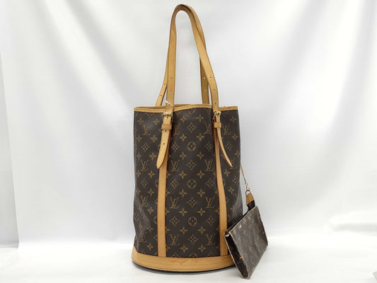 LOUIS VUITTON Monogram Bucket GM Tote Bag with Pouch