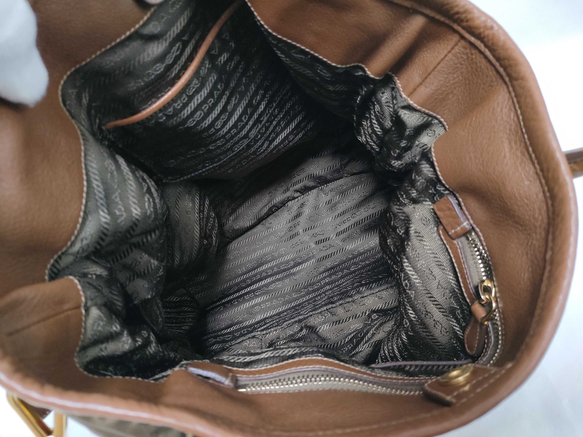 PRADA Nylon x Leather 2-Way Tote Bag