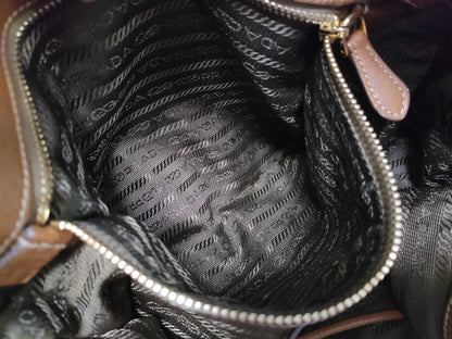 PRADA Nylon x Leather 2-Way Tote Bag