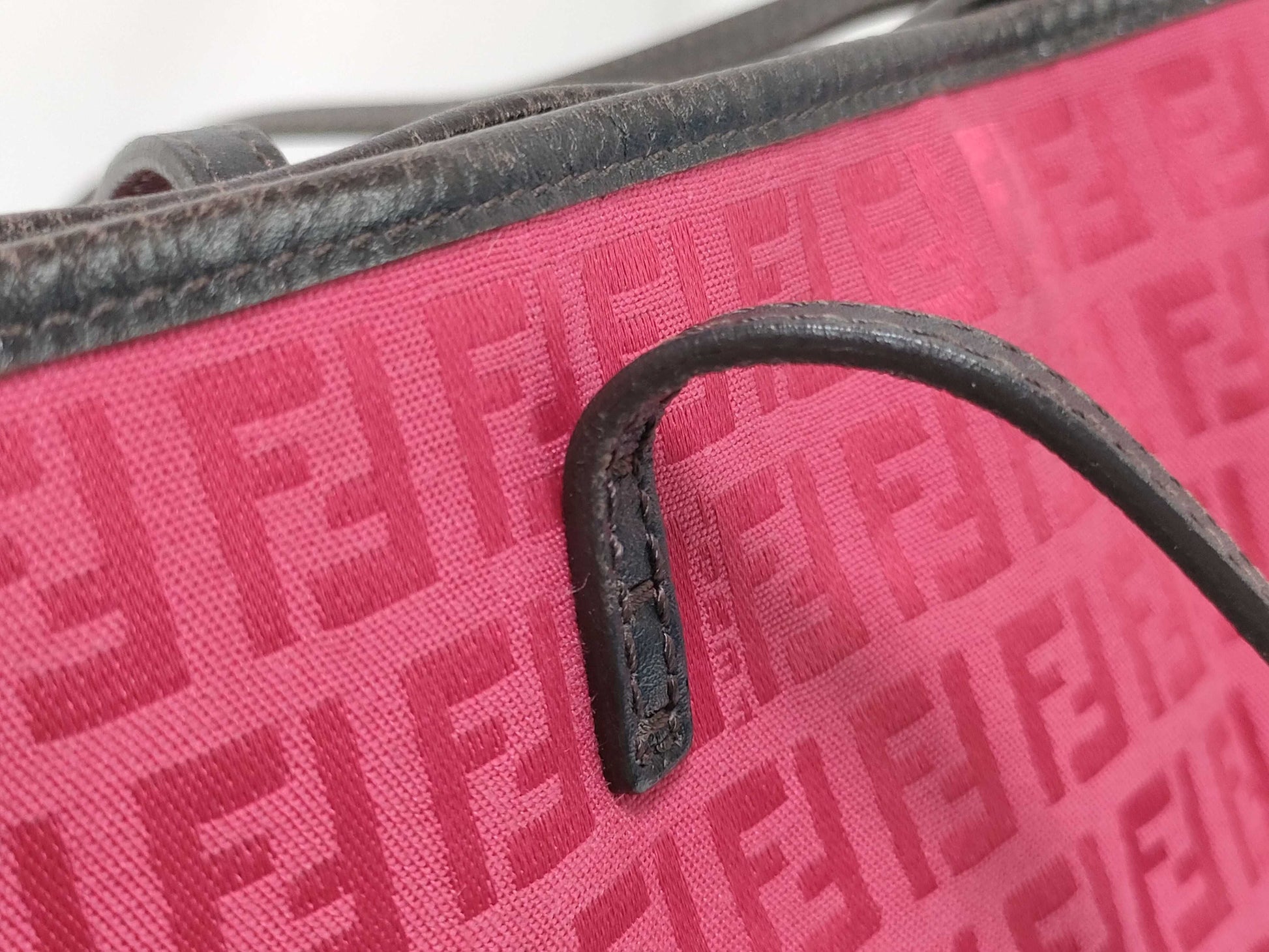FENDI Zucca Roll Tote Bag Red Tote Bag