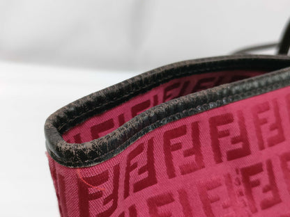 FENDI Zucca Roll Tote Bag Red Tote Bag