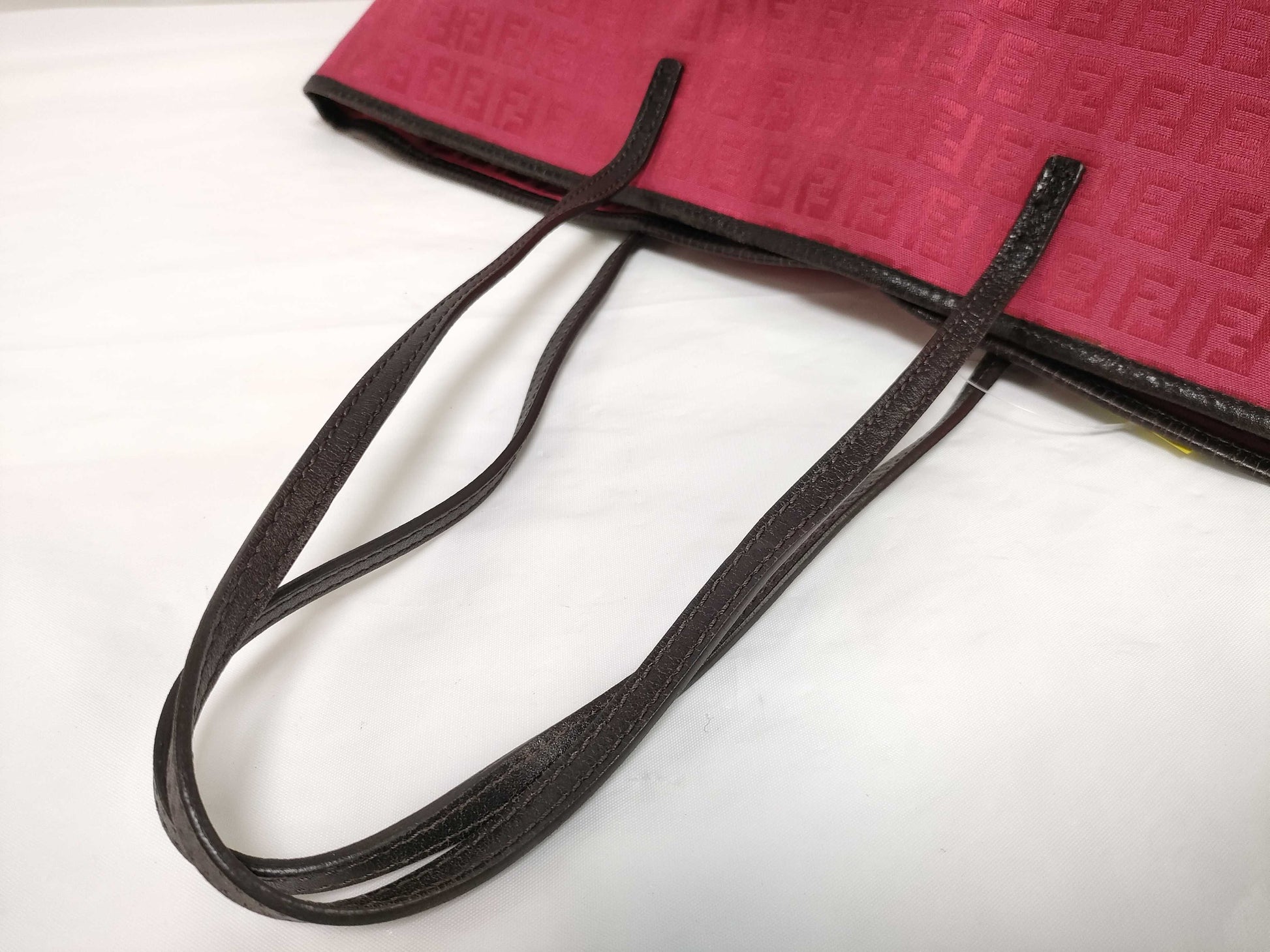 FENDI Zucca Roll Tote Bag Red Tote Bag