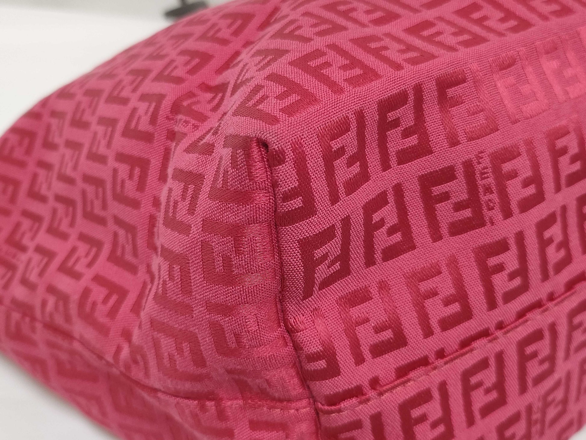 FENDI Zucca Roll Tote Bag Red Tote Bag