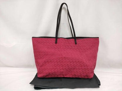 FENDI Zucca Roll Tote Bag Red Tote Bag