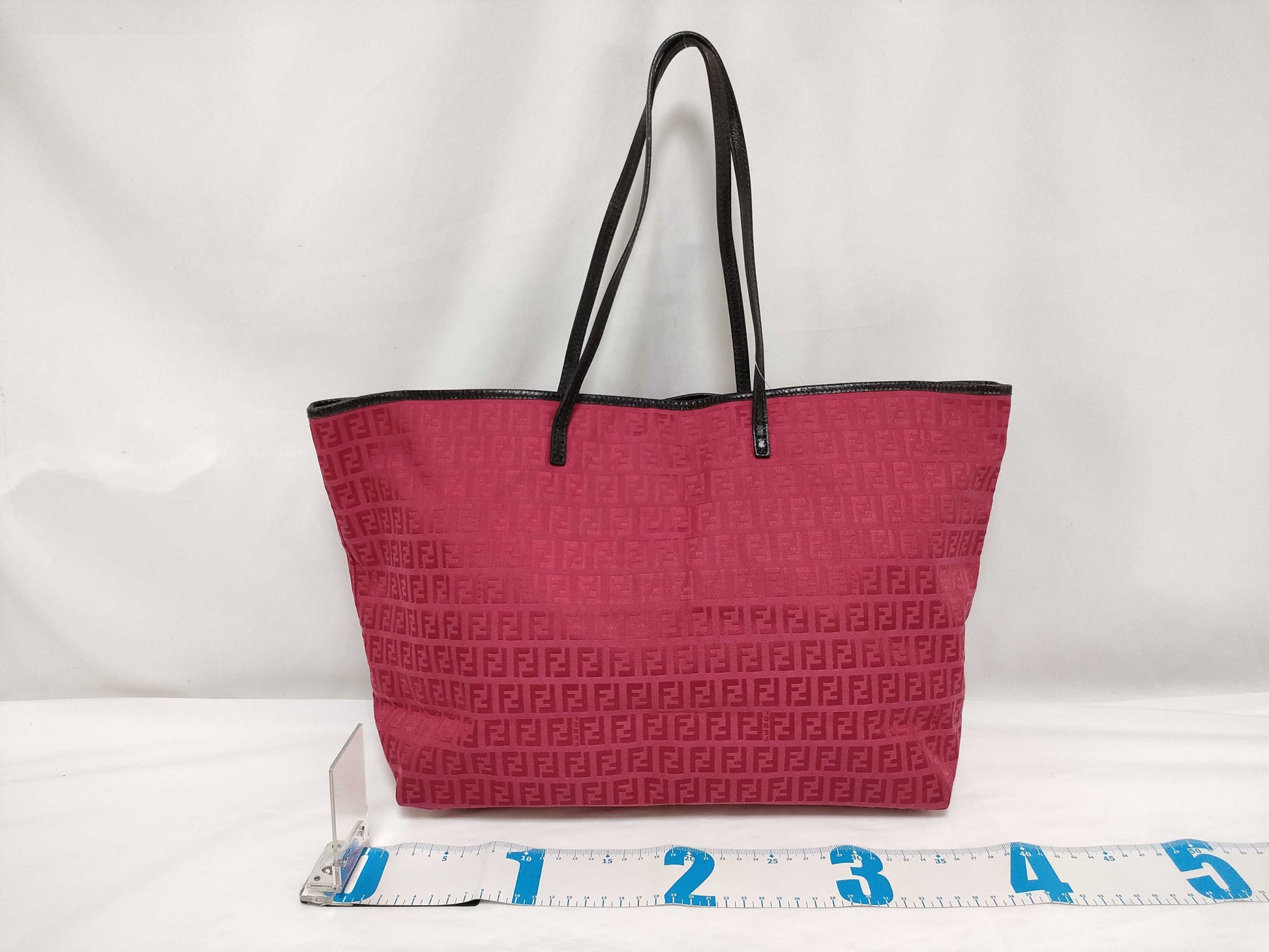 FENDI Zucca Roll Tote Bag Red Tote Bag