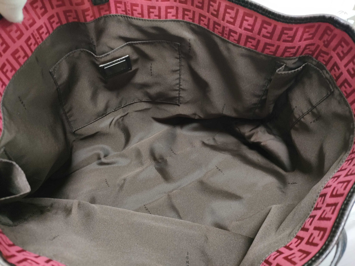 FENDI Zucca Roll Tote Bag Red Tote Bag