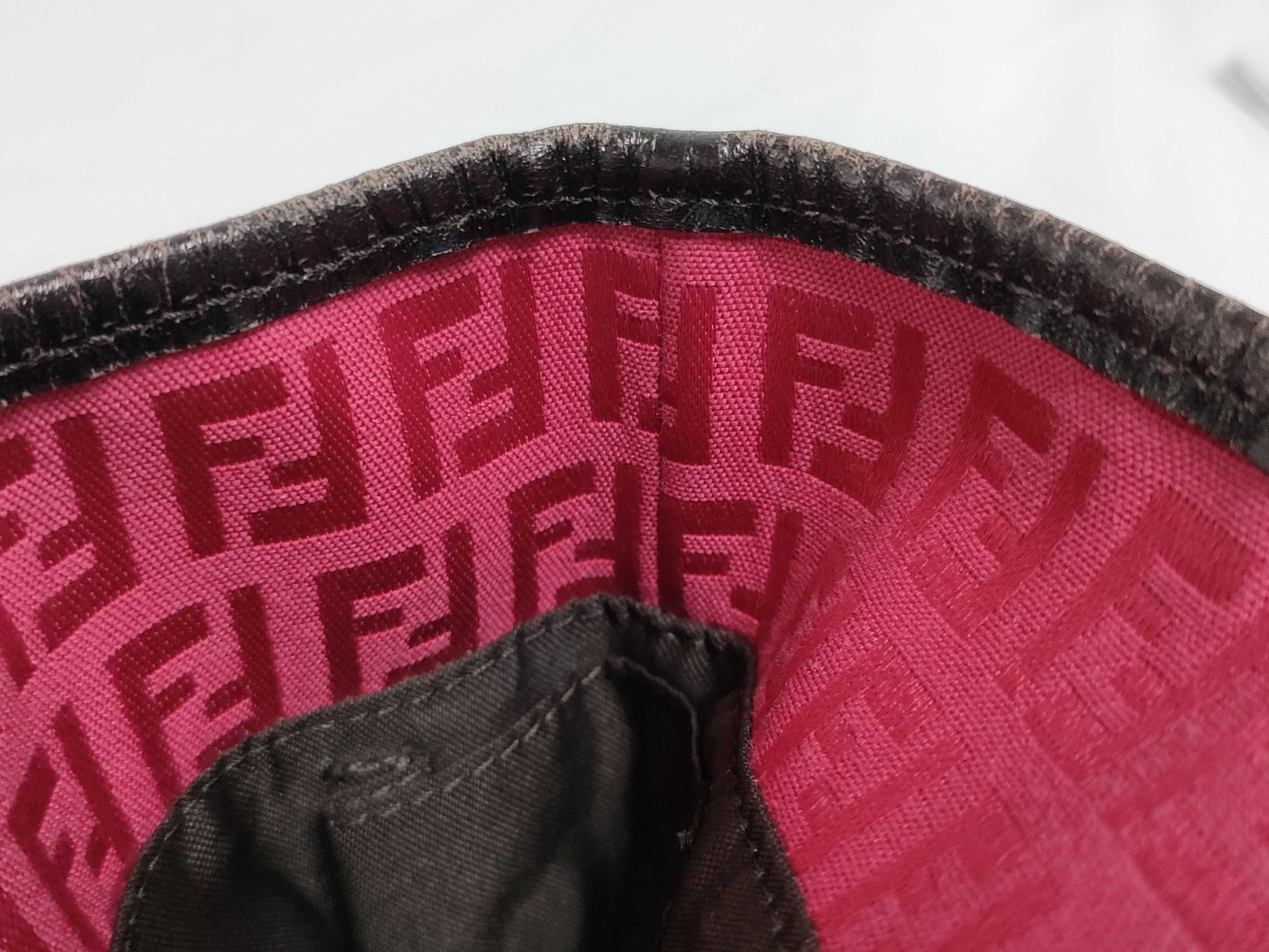 FENDI Zucca Roll Tote Bag Red Tote Bag