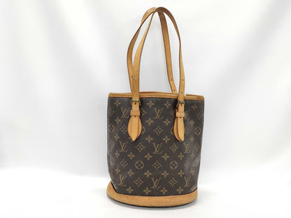 LOUIS VUITTON Monogram M42238 Petit Bucket Tote Bag 