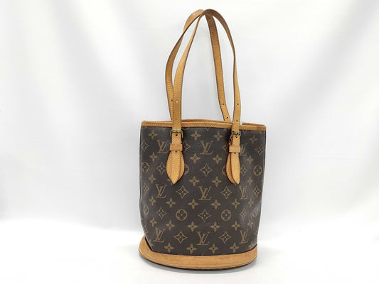 LOUIS VUITTON Monogram M42238 Petit Bucket Tote Bag 
