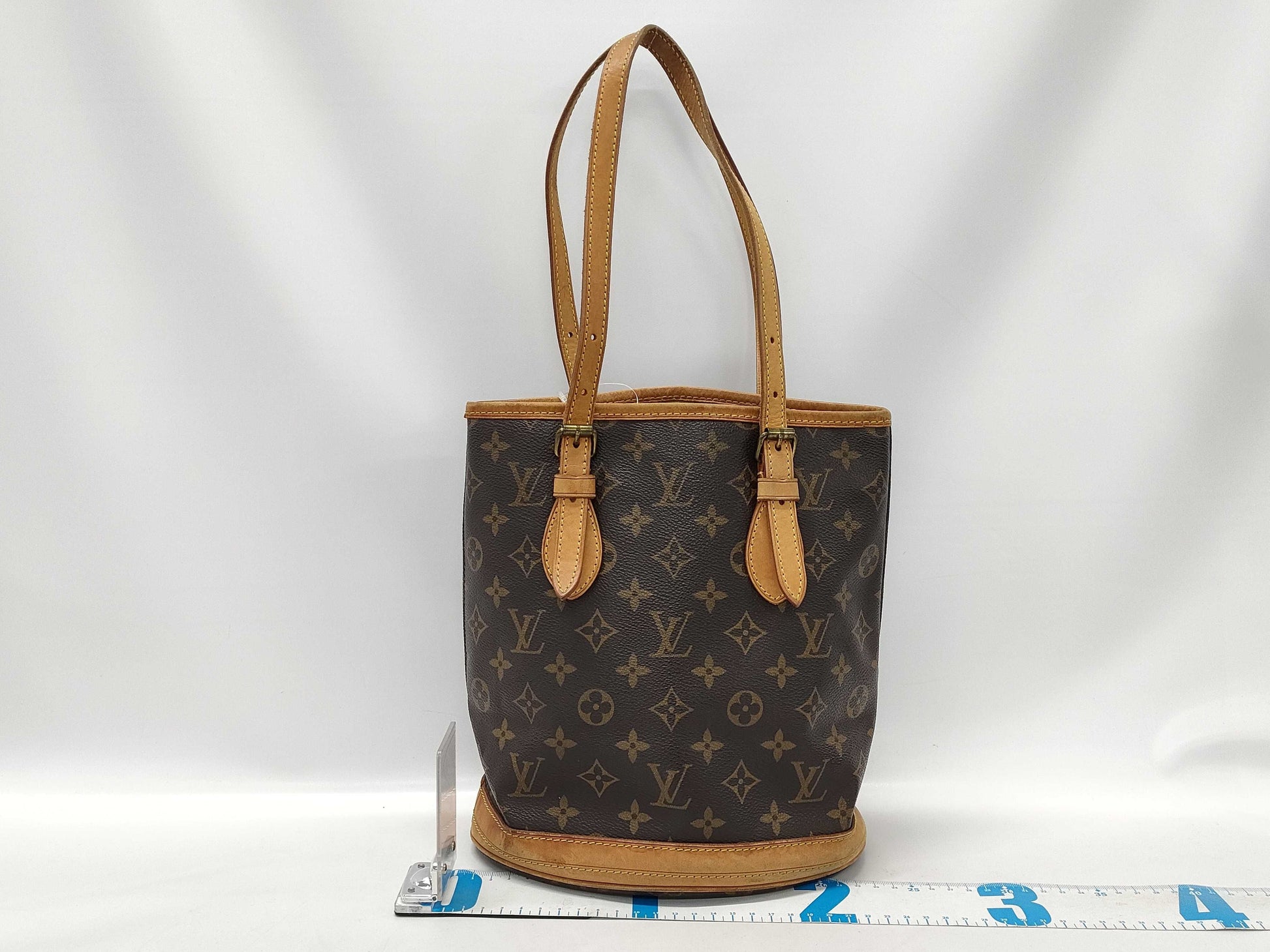 LOUIS VUITTON Monogram M42238 Petit Bucket Tote Bag 