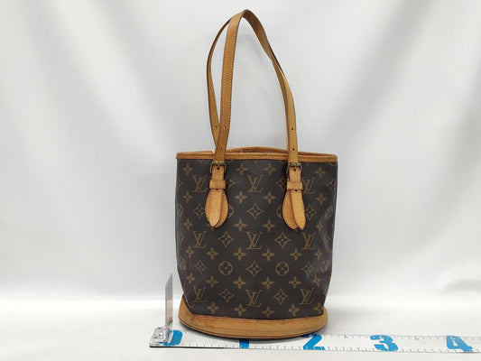 LOUIS VUITTON Monogram M42238 Petit Bucket Tote Bag 