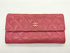 CHANEL [With sticker card] 18th series Lambskin Matelasse Bi-fold Long Wallet Pink Wallet