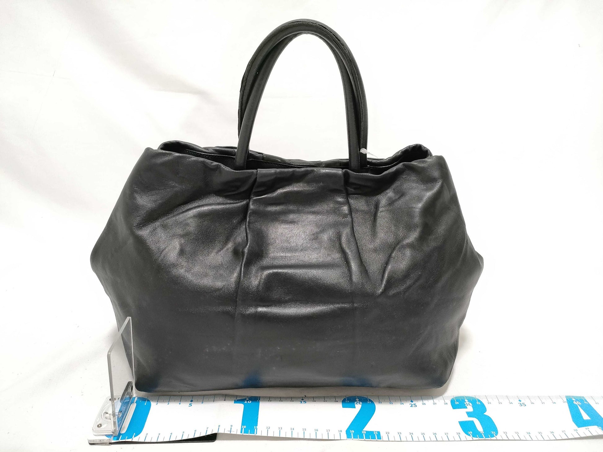 PRADA Prada Ribbon All Leather Black Handbag