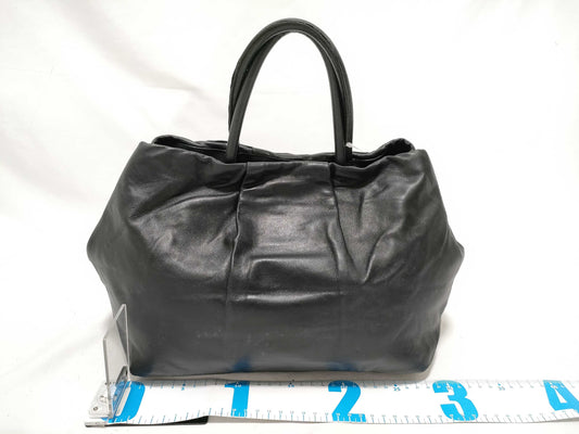 PRADA Prada Ribbon All Leather Black Handbag