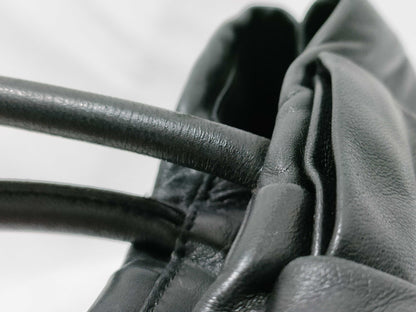 PRADA Prada Ribbon All Leather Black Handbag