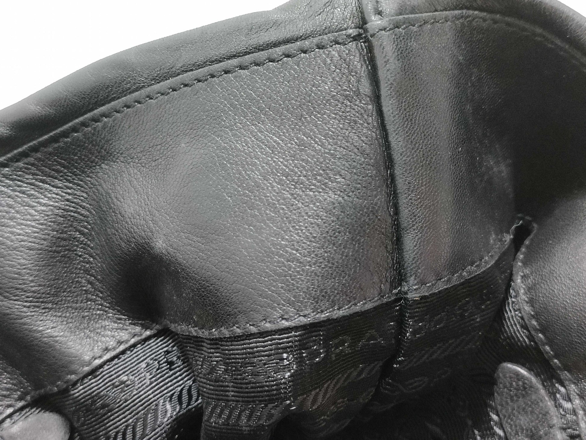 PRADA Prada Ribbon All Leather Black Handbag