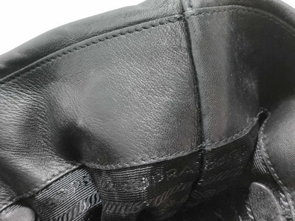 PRADA Prada Ribbon All Leather Black Handbag