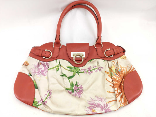 Salvatore Ferragamo Gancini Fish/Floral Design Handbag