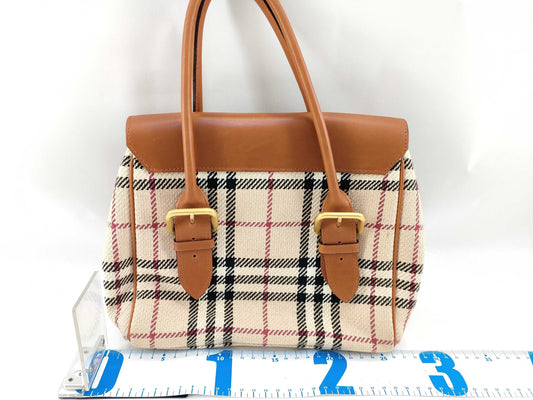 BURBERRY Canvas x Leather Tote Bag Handbag