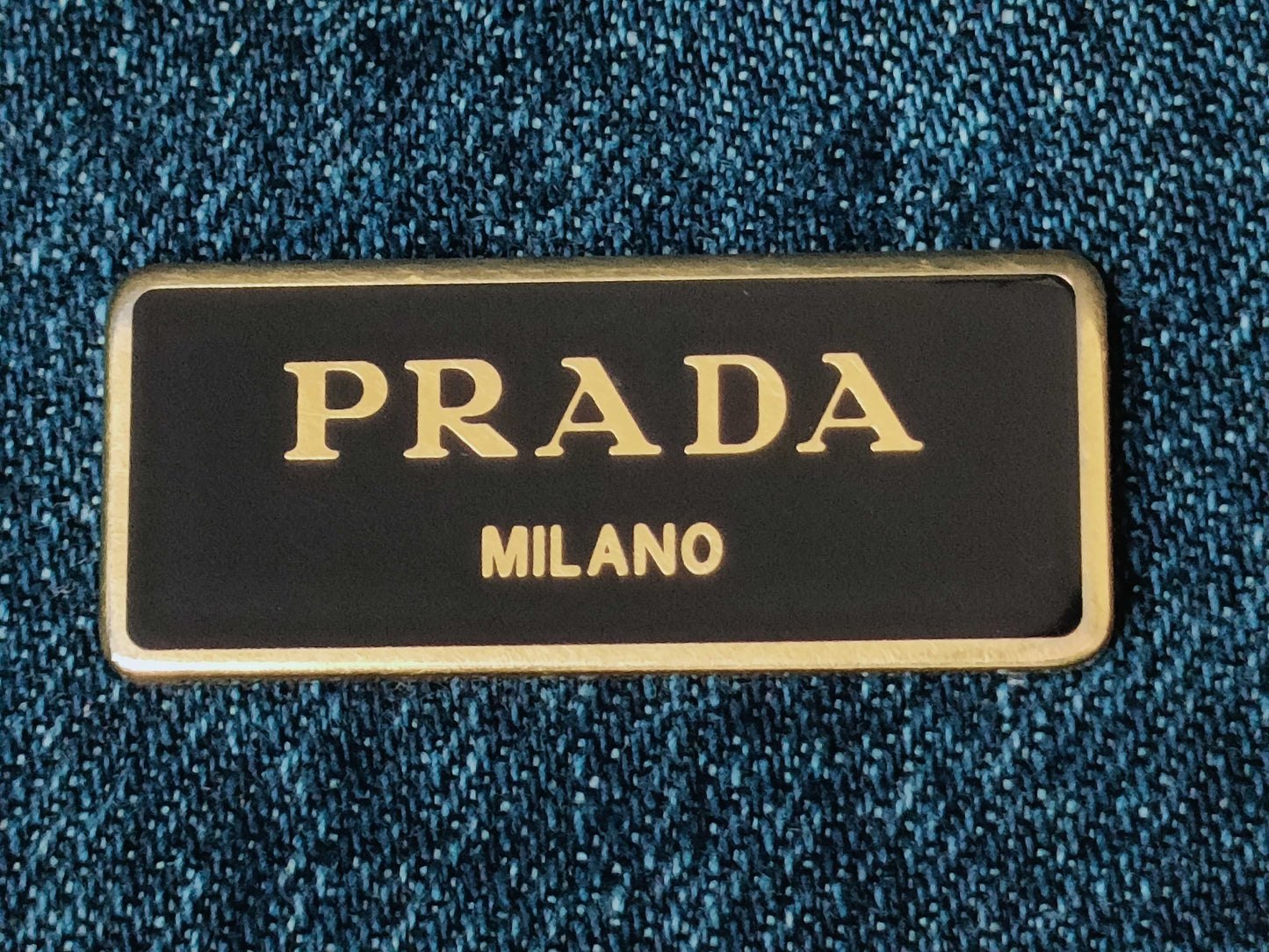 PRADA Canapa Denim 2-Way Handbag