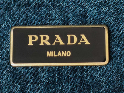 PRADA Canapa Denim 2-Way Handbag