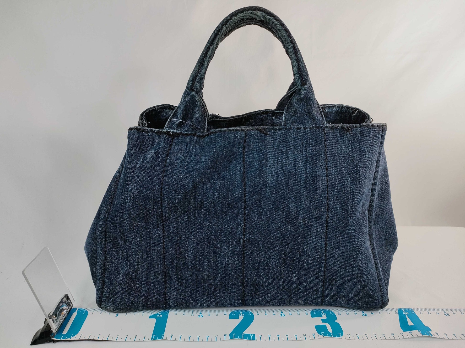 PRADA Canapa Denim 2-Way Handbag