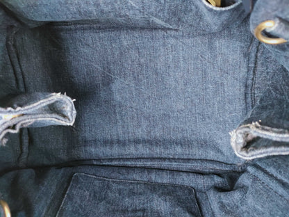 PRADA Canapa Denim 2-Way Handbag