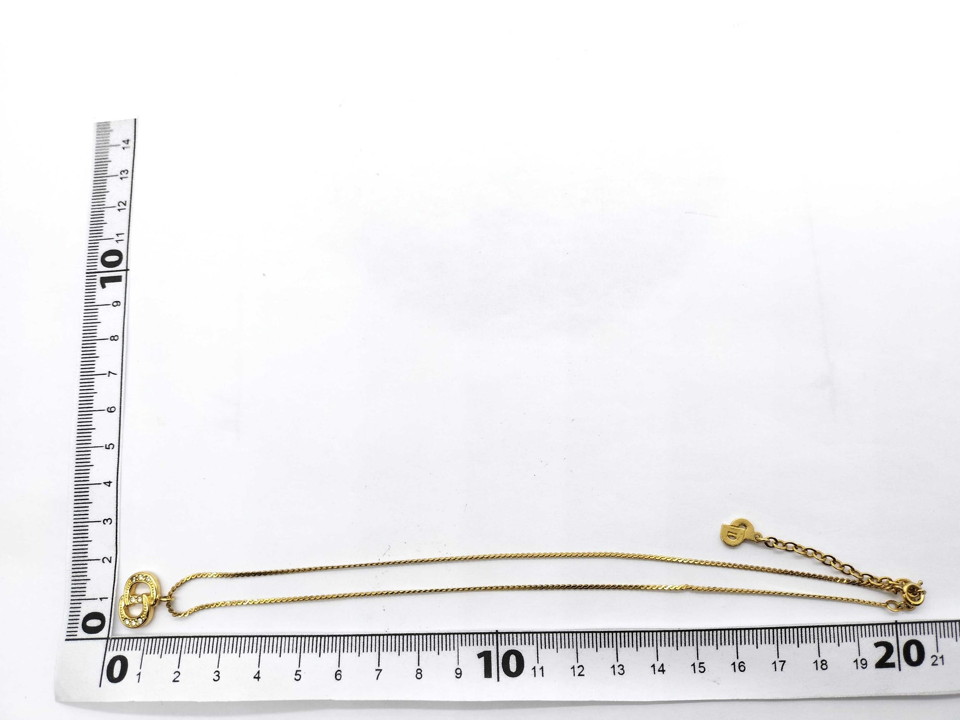 Dior logo rhinestone necklace