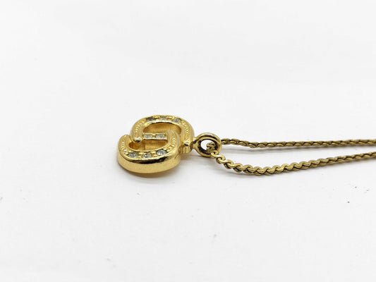 Dior logo rhinestone necklace