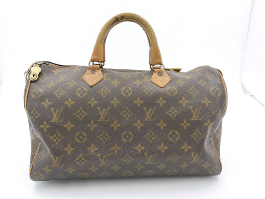 Louis Vuitton Monogram Speedy 35 Made in USA Paper Tag Vintage Boston Bag