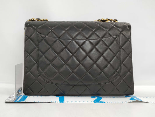 CHANEL 3979548 Lambskin Deca Matelasse Single Flap Double Chain Seal Shoulder Bag