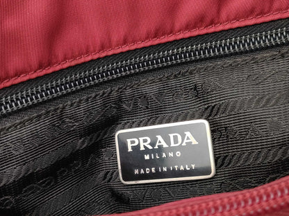 PRADA nylon tote bag, red