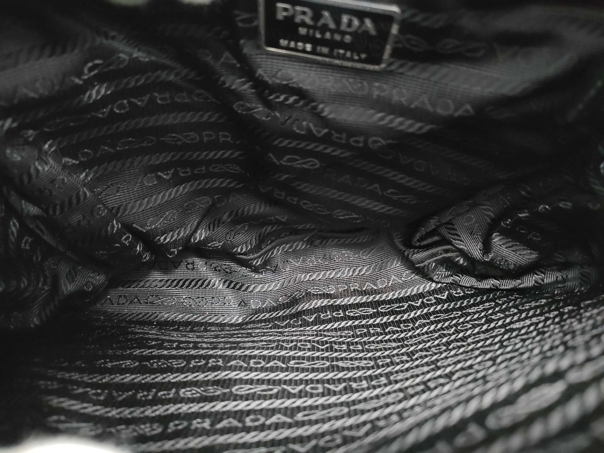 PRADA nylon tote bag with triangle logo