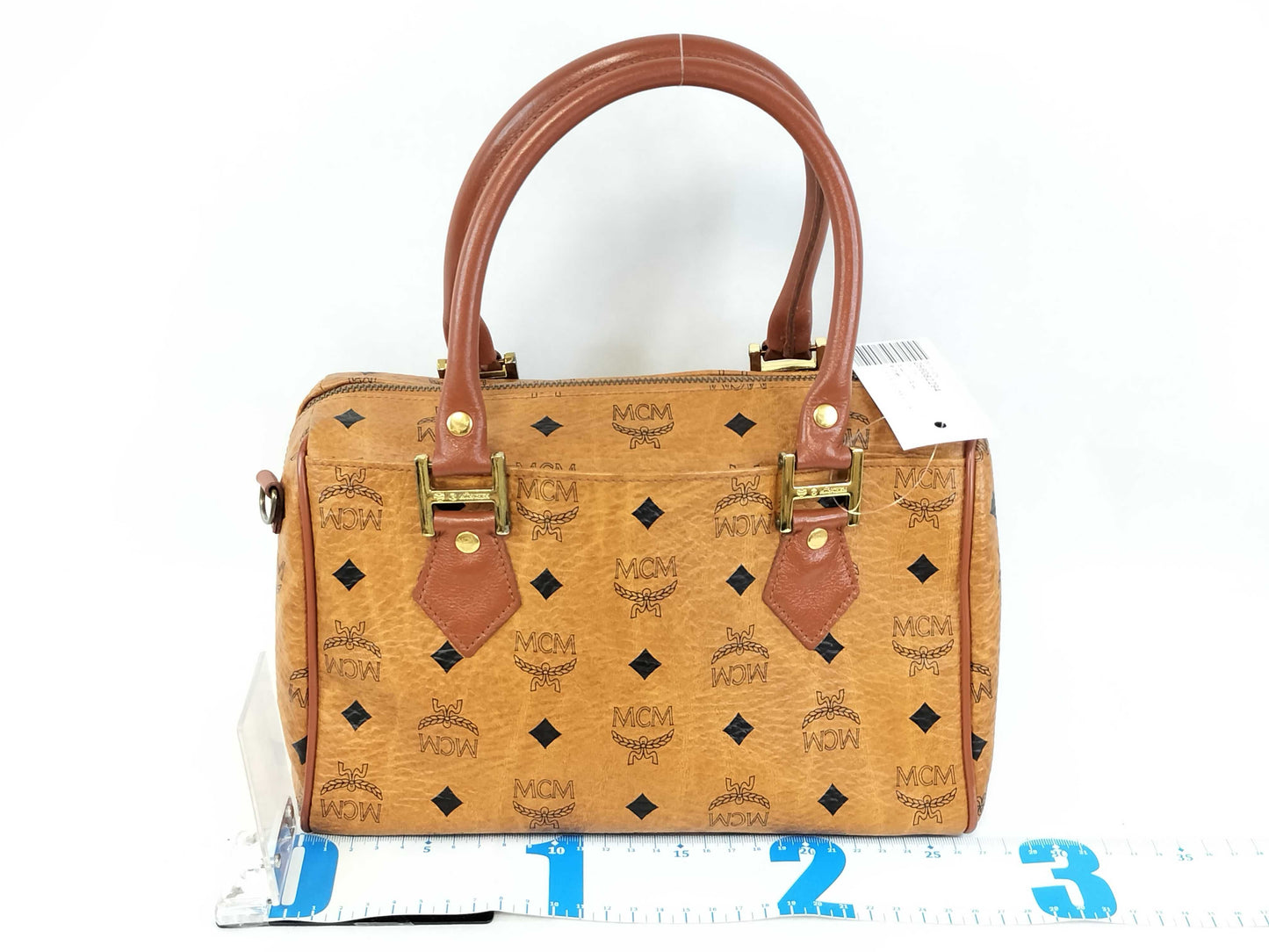 MCM Visetos Mini Boston 2-way Handbag