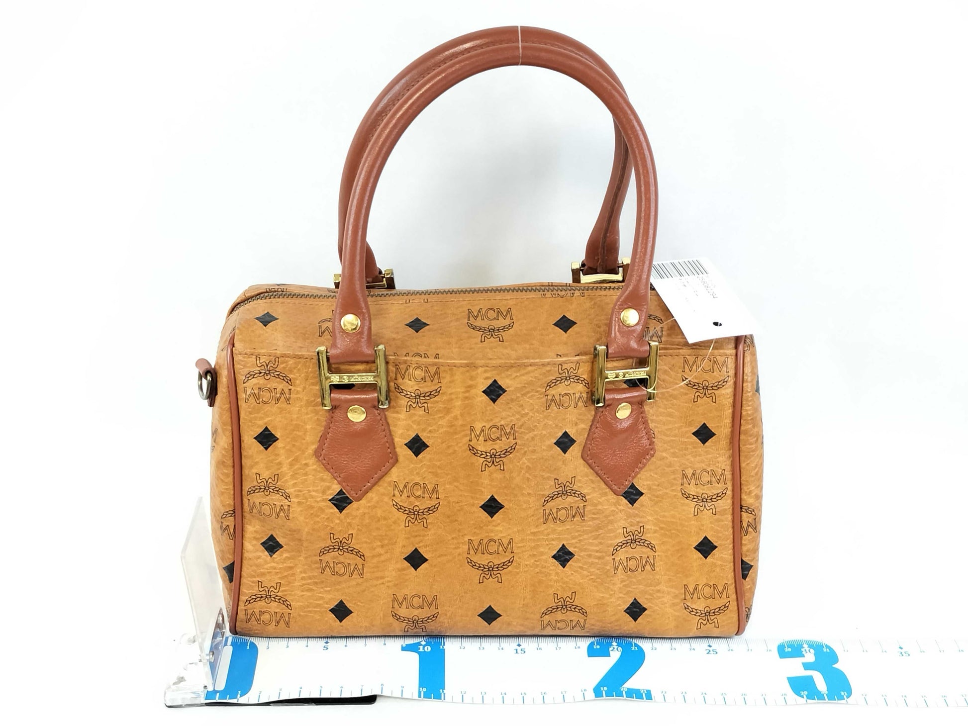 MCM Visetos Mini Boston 2-way Handbag