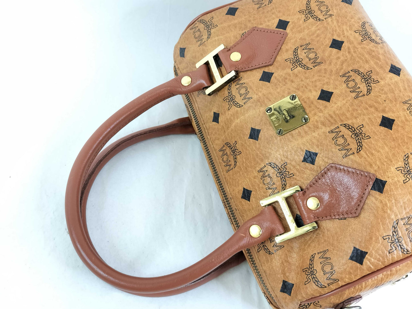 MCM Visetos Mini Boston 2-way Handbag