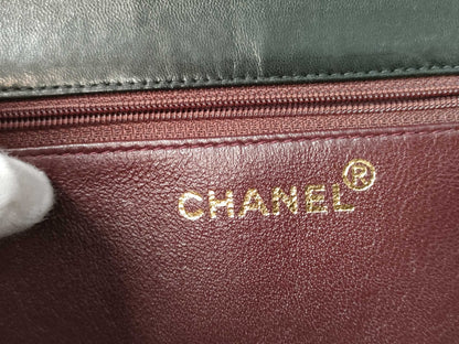 CHANEL Lambskin Matelasse Single Flap Shoulder Bag with Single Chain and Warranty
