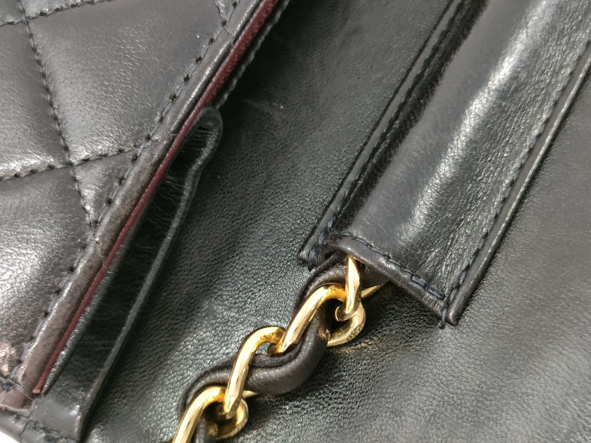 CHANEL Lambskin Matelasse Single Flap Shoulder Bag with Single Chain and Warranty