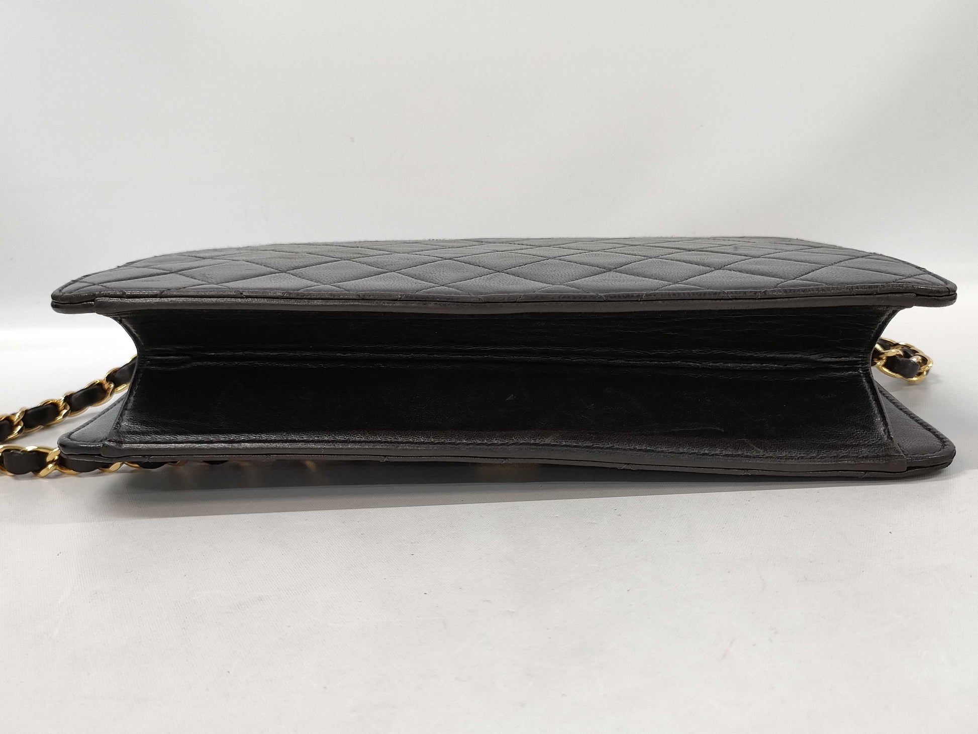 CHANEL Lambskin Matelasse Single Flap Shoulder Bag with Single Chain and Warranty