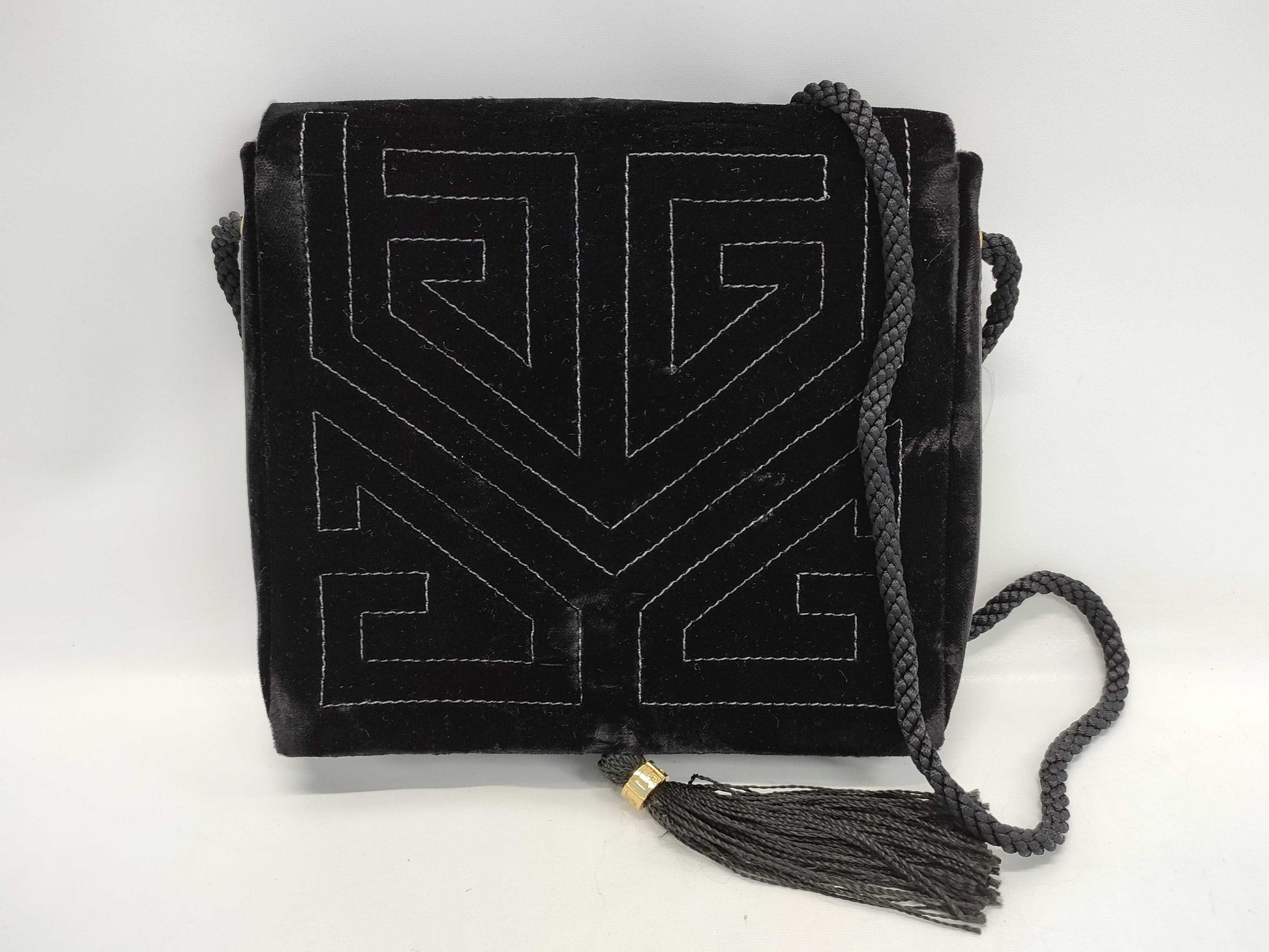 GIVENCHY Saxe Shoulder Bag in Velvet with Vintage Print