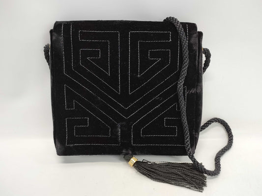 GIVENCHY Saxe Shoulder Bag in Velvet with Vintage Print