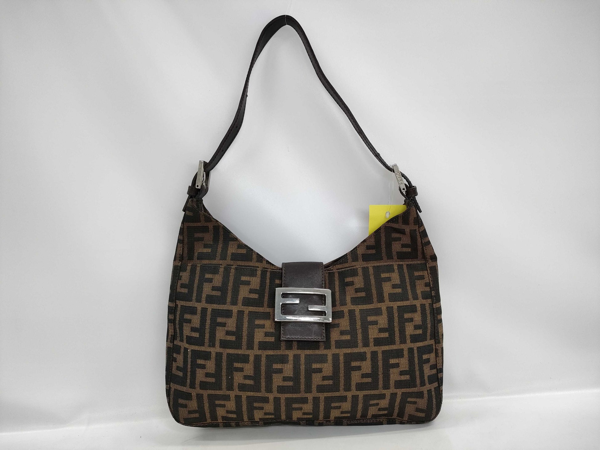 FENDI 2308 26569 009 Zucca pattern one-shoulder shoulder bag with Mamma hardware