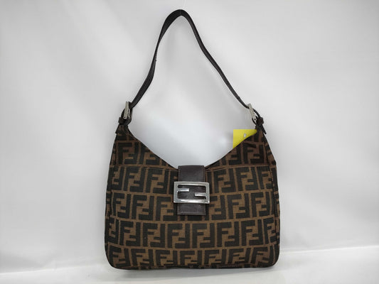 FENDI 2308 26569 009 Zucca pattern one-shoulder shoulder bag with Mamma hardware