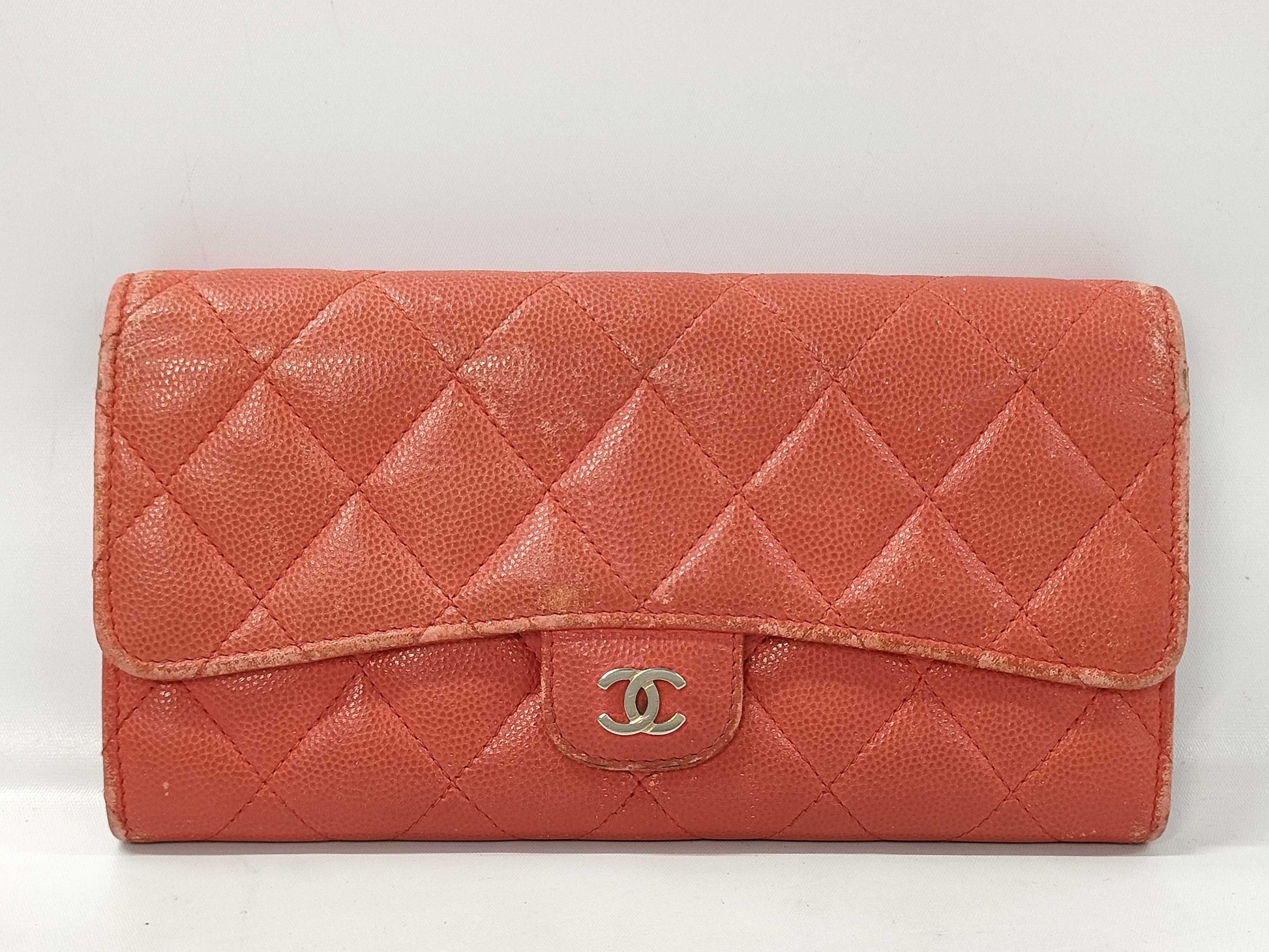 CHANEL Caviar Leather Matelasse Long Wallet, 22 Series