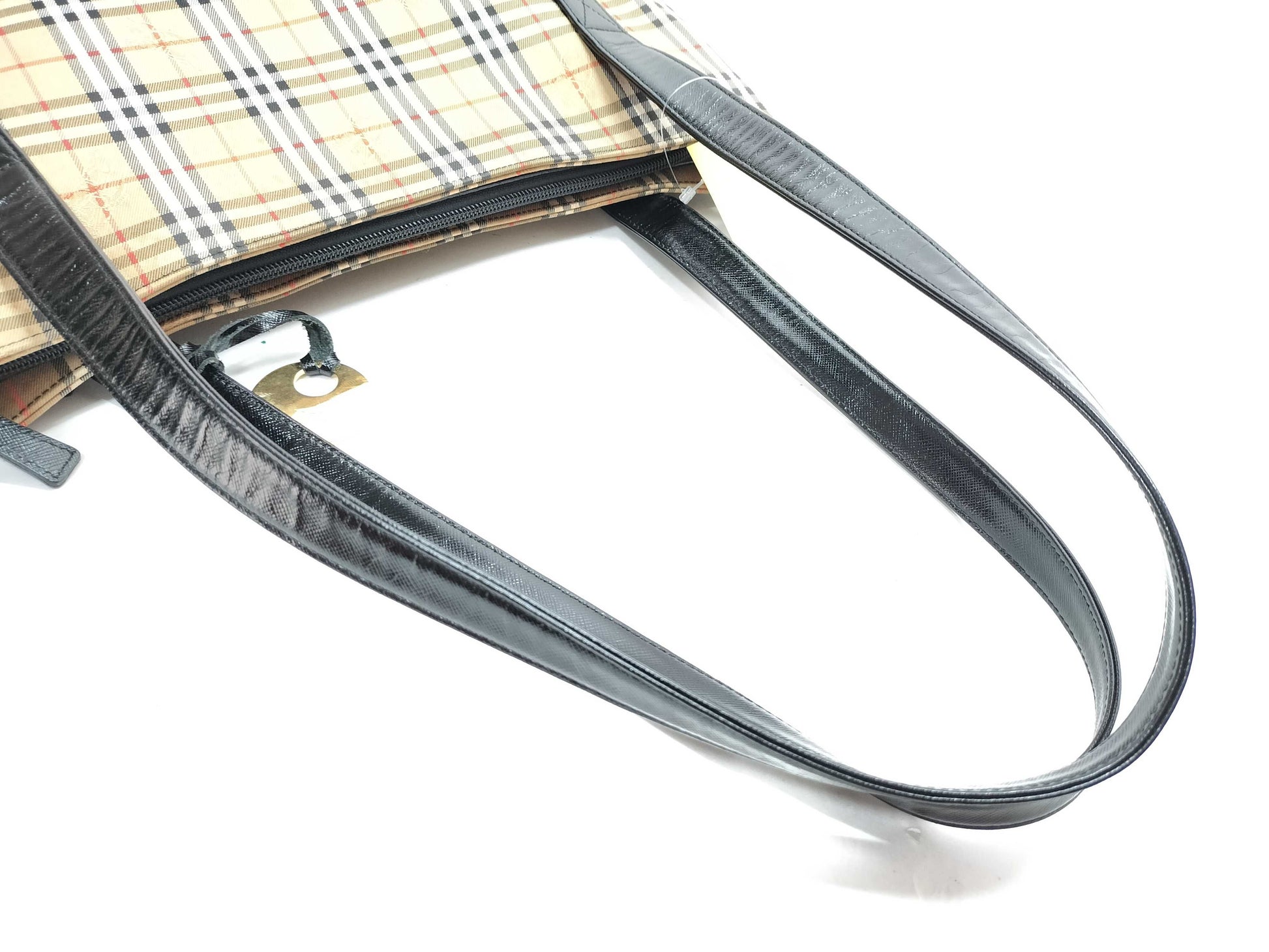 BURBERRY Nova Check Tote Bag with Stain