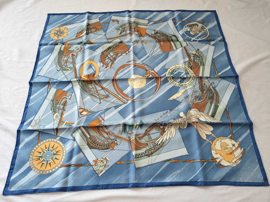 HERMES Carré 90 FACE AU LARGE Scarf