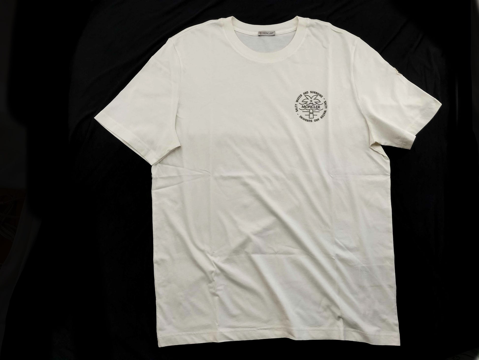 MONCLER White T-shirt/Logo T-shirt