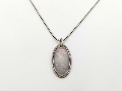 GUCCI Plate/Oval/Gold Chain Necklace SV925 Necklace