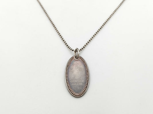 GUCCI Plate/Oval/Gold Chain Necklace SV925 Necklace