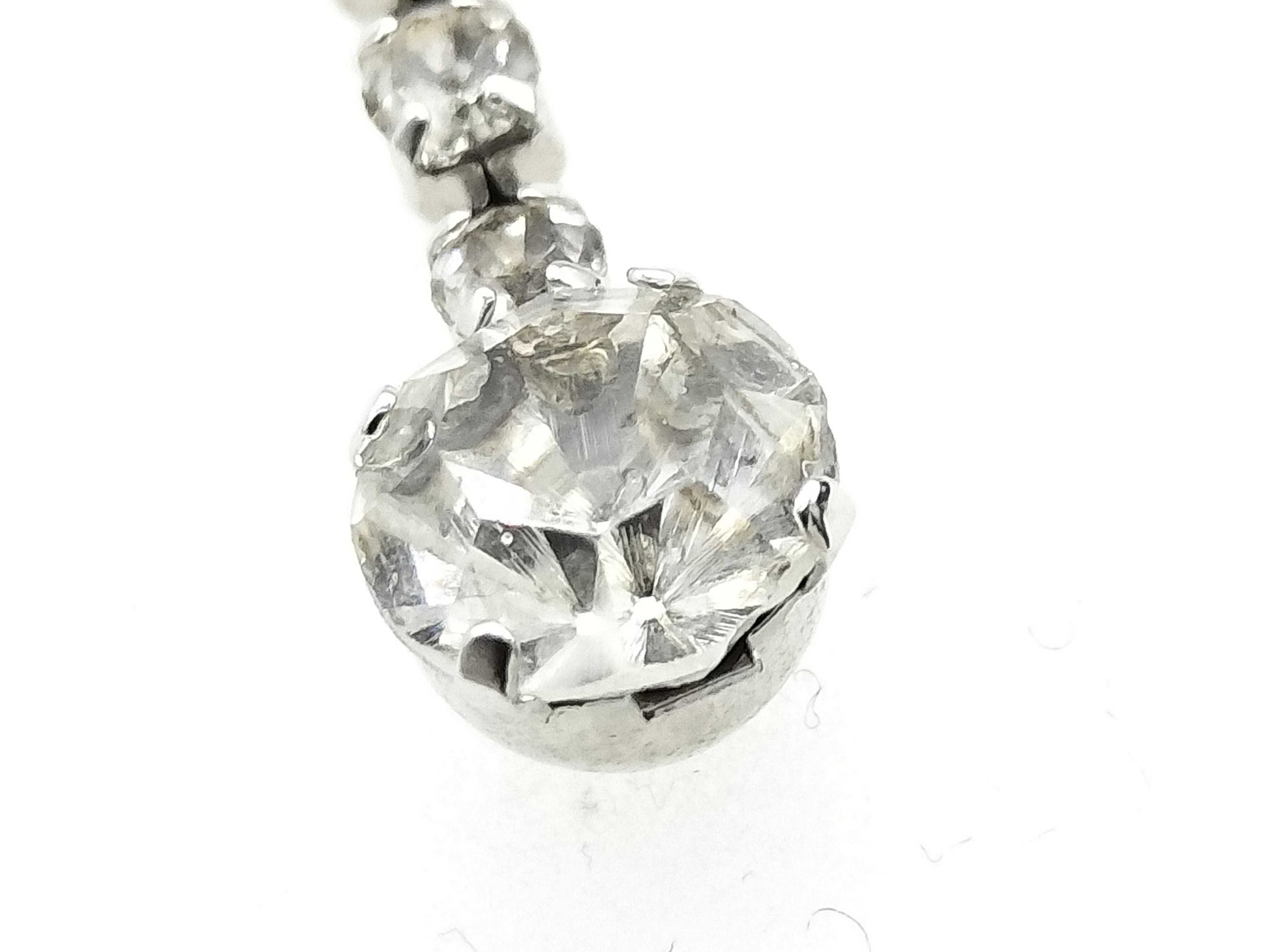 CHANEL Earrings / 23C / Coco Mark / Rhinestone / Silver Earrings